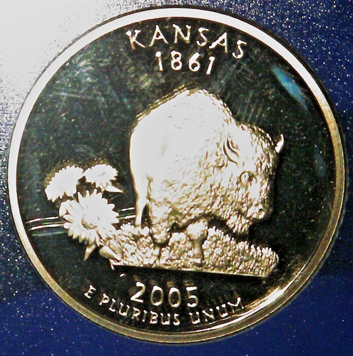 2005 US MINT 50 STATE QUARTERS BEAUTIFUL PROOF SET 5 QUARTERS PLASTIC CASE + COA - Picture 5 of 9