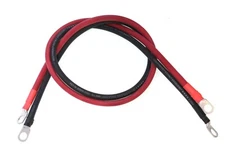 32mm 2 Gauge Red or Black Copper Wire 42" Length 1/2" Lug Termination