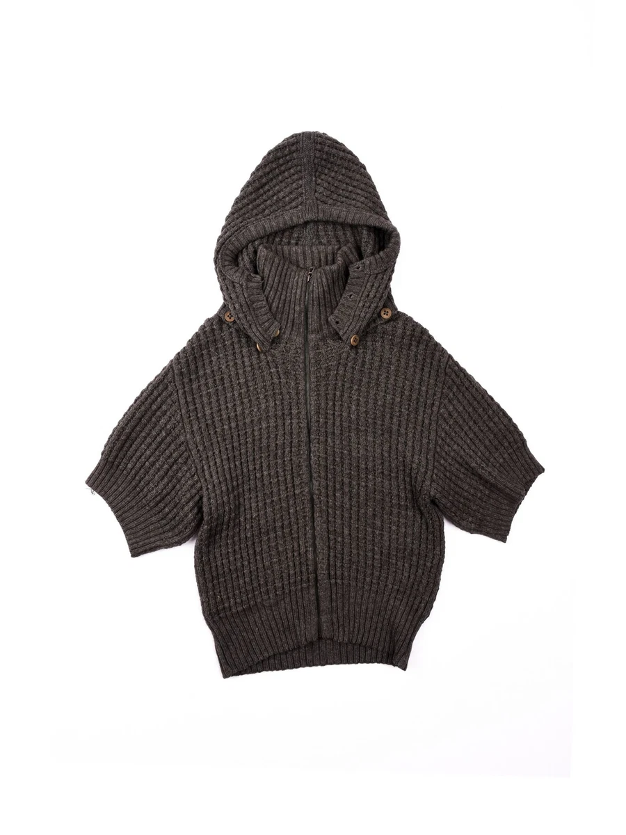 Ladies Hugo Boss Zip Up Short Sleeve Hooded / Hoodie Knitted Jumper Size L  | eBay