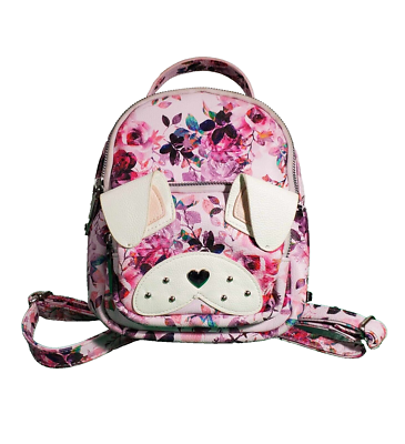 Betsey Johnson LUV Kitsch Mini Backpack Purse Pink Floral 