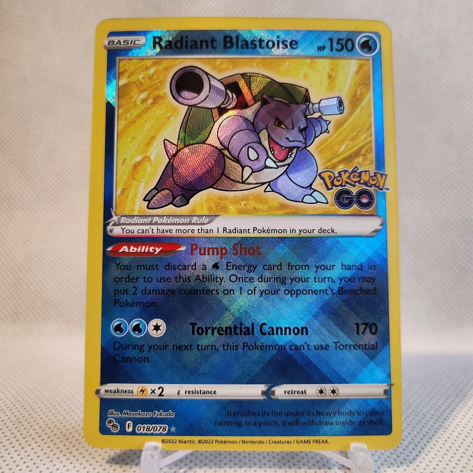 Carta Pokémon Blastoise foil Coleção Pokémon Go Rara