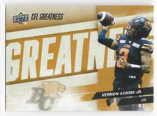 Vernon Adams Jr. BC Lions 2024 UD CFL Football Greatness #81
