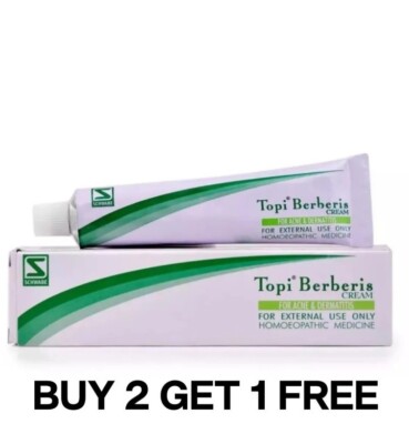 Dr Willmar Schwabe India Homoeopathic Topi Berberis Cream 25gm acne and dermatit
