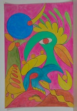 August Linder / tecnica mista / monogrammato / del 1997 / designato verso / 293