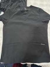 Women s Dagacci Natural Stretch Scrubs Set Black Small S