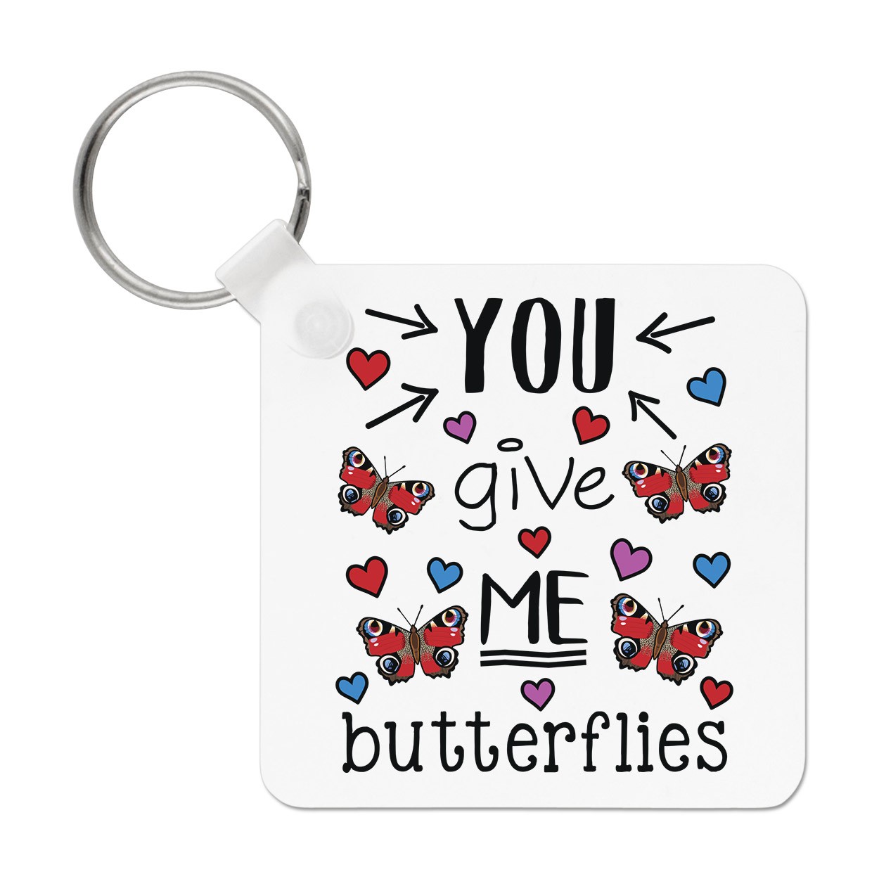 You Give Me Butterflies Keyring Key Chain Love Valentines Day Girlfriend Funny