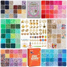 23000 Clay Beads Bracelet Making Kit for Girls-120 Colors 6 boxes, Polymer H...
