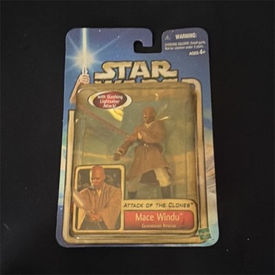 Hasbro Star Wars Mace Windu Attack of the Clones Geonosian Rescue Figur 2002