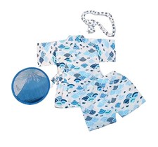 Baby Boys 2T Jinbei Set Yukata Japanese Summer Festival Outfit Fan Hachimaki