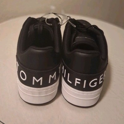 Tommy Hilfiger Black White Low Top Lace Up Athletic Sneakers Men