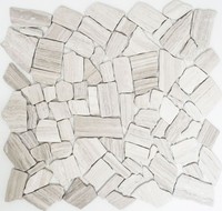 Mosaik Fliese Marmor Naturstein Bruch Grau Streifen 44-0202 | 10 Mosaikplatten