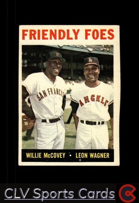 1964 Topps #41 Friendly Foes (Willie McCovey / Leon Wagner)
