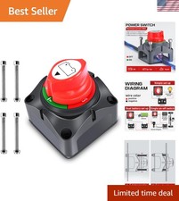 Battery Switch 12-48V Waterproof Heavy Duty Battery Power Cut Master Switch D...