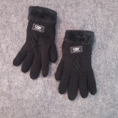 Ugg Black Knit Gloves O/S One Size Womens Ladies 