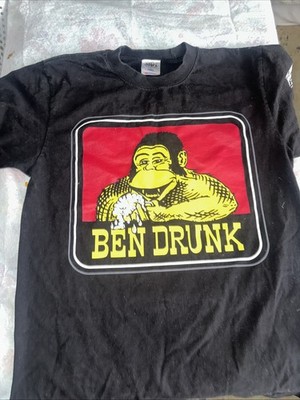 Vintage Ben Davis Drinking Shirt Mens L Black Y2K Shaka Max Heavy Gorilla