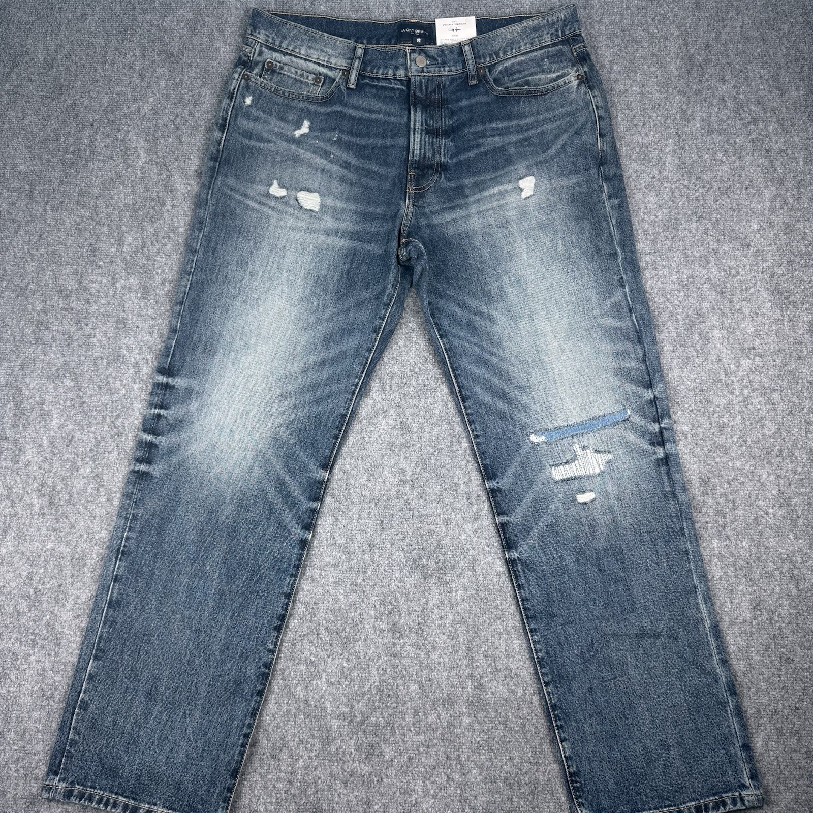 Distressed Medium Wash Denim