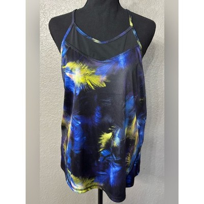Adore Me Women s Sz M Black Feathers Open Back Tank Top Camisole