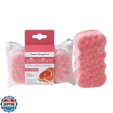 Spongeables Body Wash in a 20+ Wash Sponge, Sweet Grapefruit, 1 Count