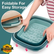 Udefineit Foldable Foot Bath Basin Massage Acupoint Green