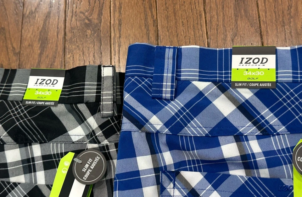 Lot Of 2 NEW IZOD PerformX Golf Pants Men 34x30 Plaid UPF50 Performance NWT $120 - Image 3 of 4