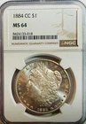 1884-CC $1 Morgan Dollar - NGC MS64 - Gorgeous Luster