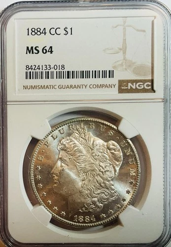 1884-CC $1 Morgan Dollar - NGC MS64 - Gorgeous Luster