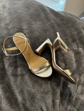 Stuart Weitzman Gold Strappy Heels Size 8