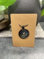 Kaleidoscope Round Glass Dome Cabochons 1" Black Bezel Pendant New 1240