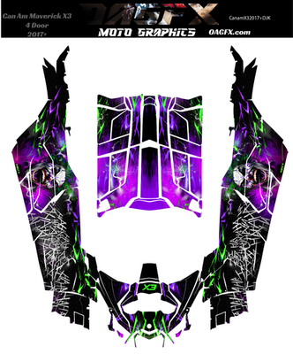 2017-2024 Can Am X3 Max 4 Door Maverick RR DS Joker Graphics Kit