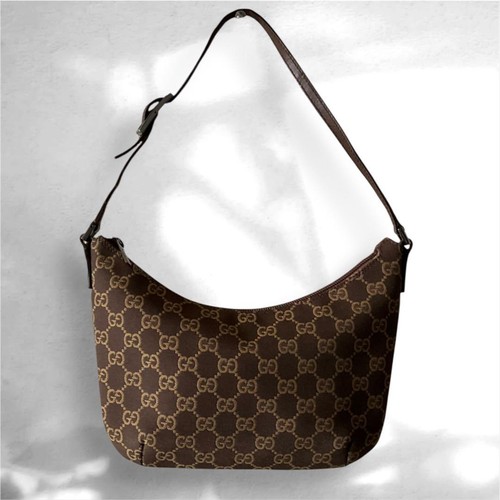Gucci GG Canvas One-Shoulder Bag Brown Handbag