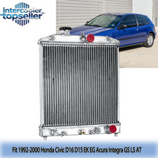 Aluminum Radiator Fit 1992-2000 Honda Civic D16 D15 Ek Eg Acura Integra Gs Ls At