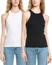 James Perse 2Pk Cutaway Rib Tank Women's