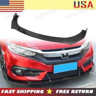 Universal Front Bumper Chin Protector Guard Lip Body Spoiler Splitter Kit