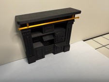 Dolls house Fire Place Cast Iron style Range Stove Coal 1/24 Scale oven