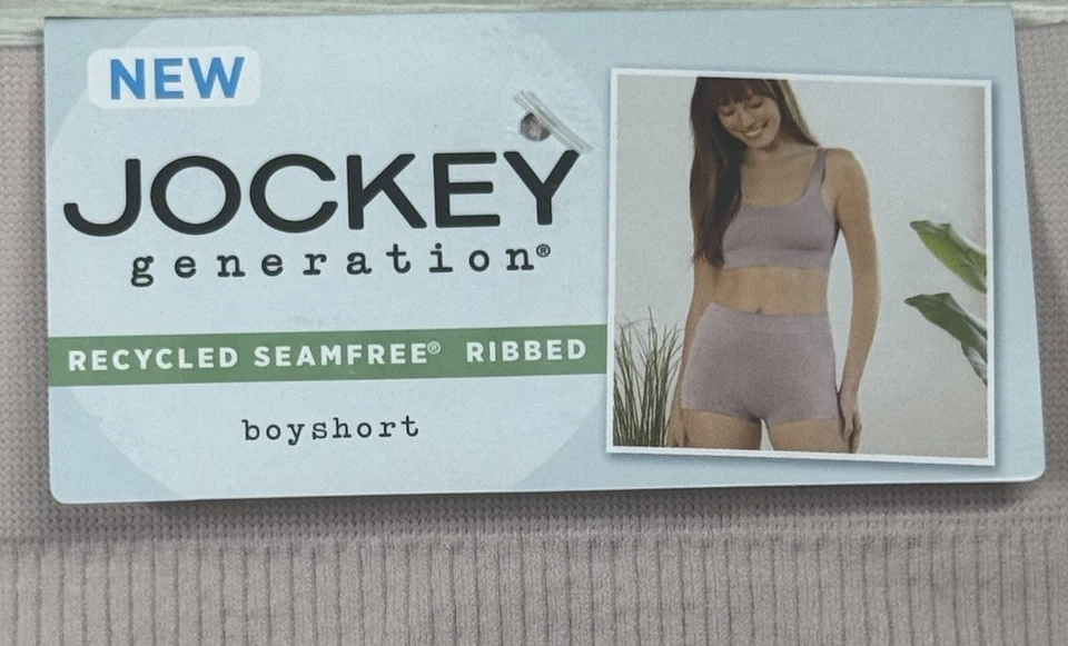 JOCKEY Mujer Acanalado Boyshort Rosa Rubor Ropa Interior Panty Sin Costuras Nylon Talla L Foto 4 de 4