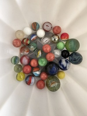 30 + Vintage Marbles Hard to Find Large And Small