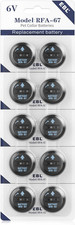 EBL RFA-67 6 Volt Pet Collar Replacement Batteries 10 Pack Compatible With RFA