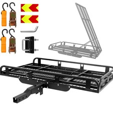 1000LBS Hitch Cargo Carrier with Ramp, Cap Alloy Steel Folding, Wheelchair Elect