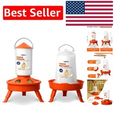 Durable 1.5kg Chick Feeder  1.5L Waterer with Height Adjustment for Growth