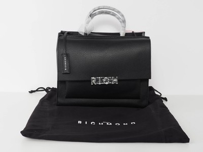 John Richmond Women's Black Eco Leather Shoulder Bag HWA26004BO RRP: 280 EUR