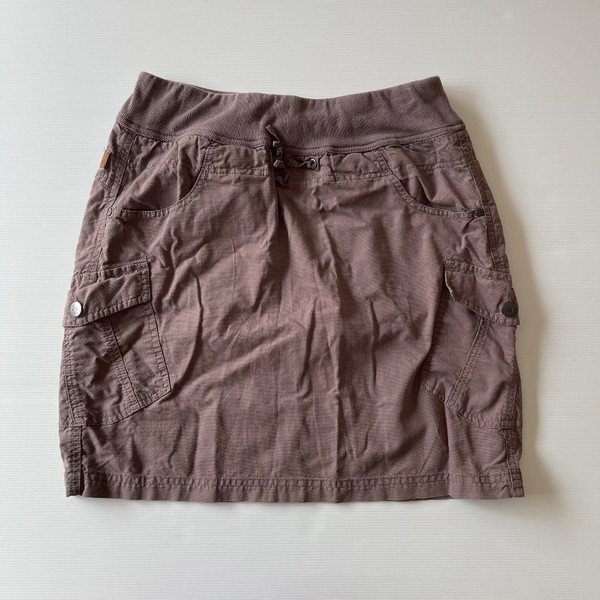 Kathmandu enact Womens Cargo Skirt Size 10 Brown Cotton Ribbed Waist Outdoor