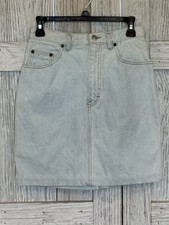 Calvin Klein Jeans Denim Mini Skirt Light Blue Size 8 Made USA