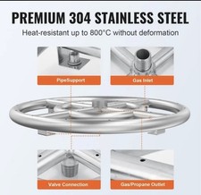 Image of VEVOR 18 inch Round Drop-in Fire Pit Pan Stainless Steel Fire Pit Burner Kit