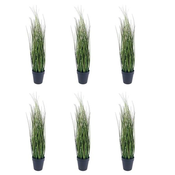 6Er Set KüNstliche GräSer, Grasbusch Im Topf H. 50Cm GrüN Emerald Zimmerpflanzen-image