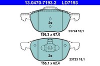 Bremsbelagsatz Scheibenbremse Vorne Ate 130470 71932 FÜR Ford Mazda Volvo