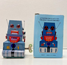 Vintage Style 3.5" Tin Tank Robot Clockwork Tinplate Windup MS371 MS 371 Toy