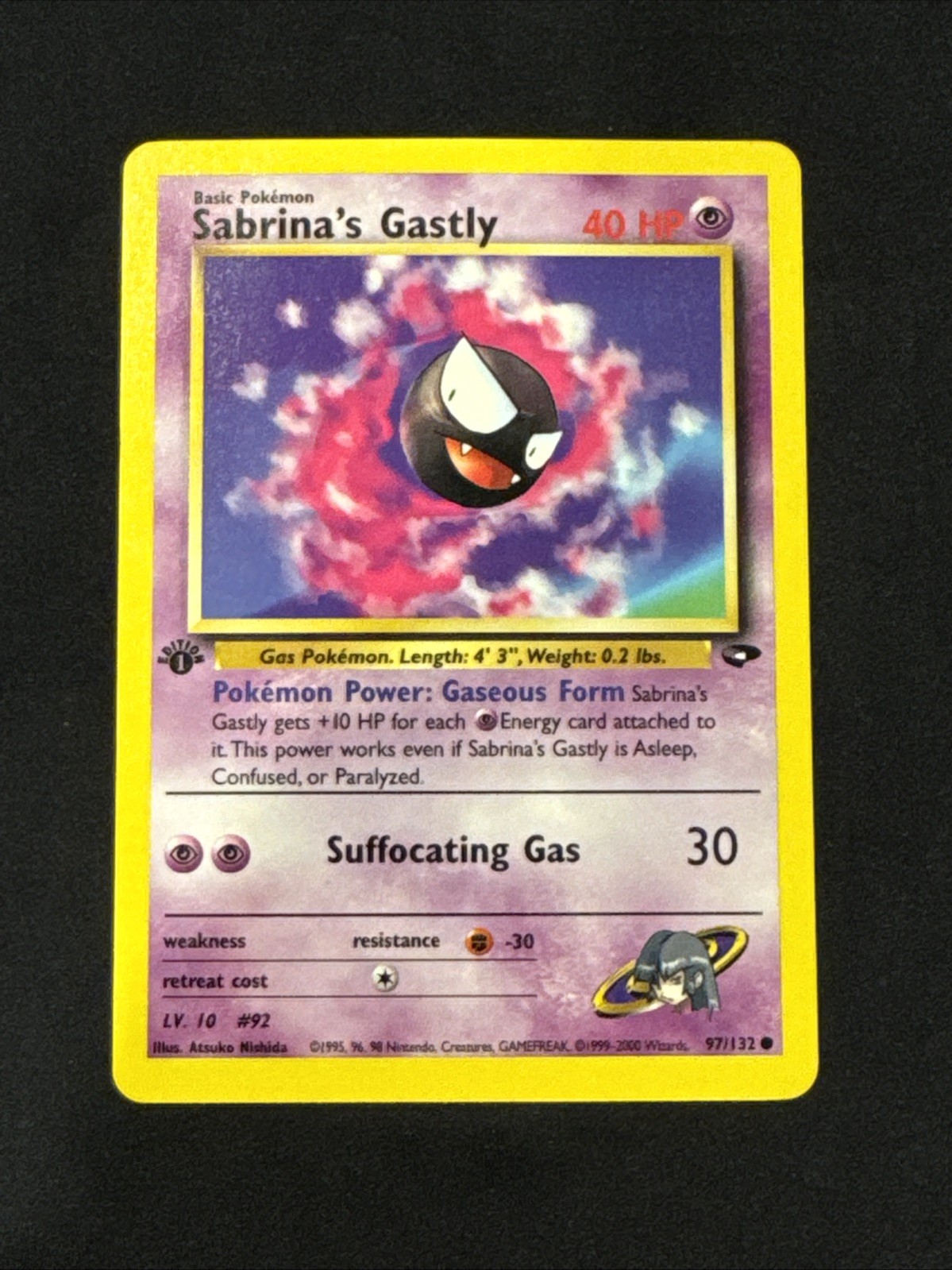 Sabrina's Gastly 97/132 Gym Challenge First Edition