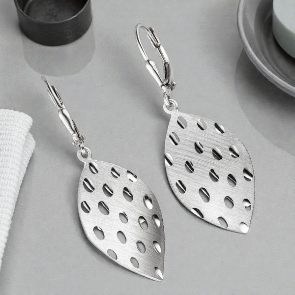 OhrhäNger 925 Sterling Silber Mattiert Ohrringe Boutons Silberohrringe-image