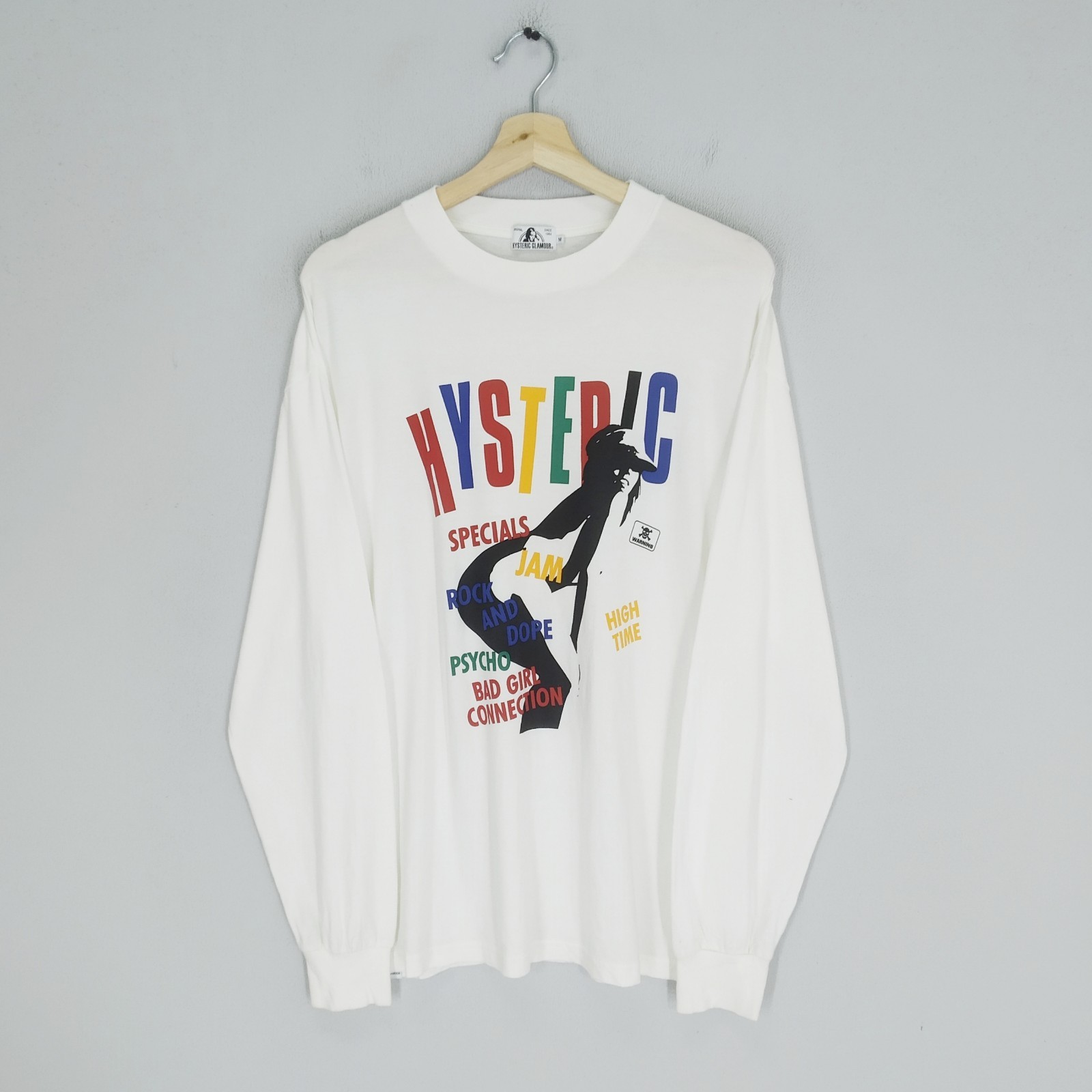 Vintage Hysteric Glamour Japan White Tshirt Long Sleeve Crewneck Size M