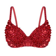 US Womens Belly Dance Set Push-up Bra Top and Briefs Chiffon Skirt Halloween